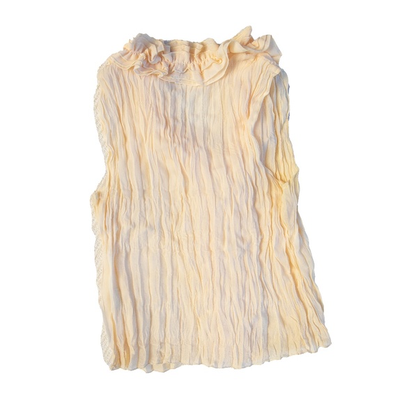Vintage Ruffled Fringe Cream Tank Top - Picture 3 of 7
